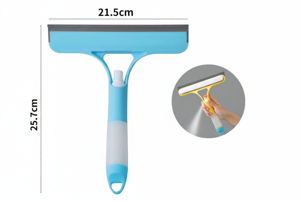 Multi-Function Window Cleaning Tool with Spray Bottle