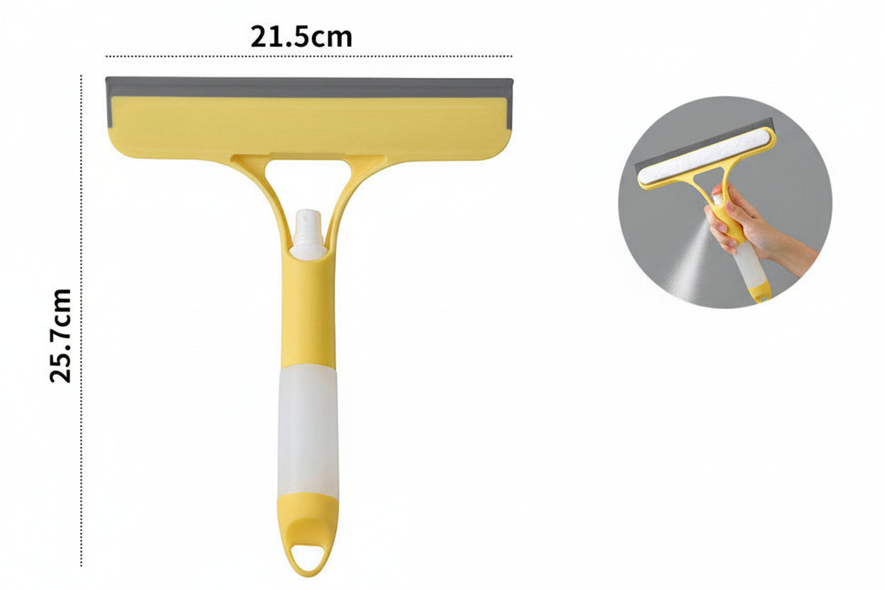 Multi-Function Window Cleaning Tool with Spray Bottle